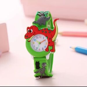 Dinosaur Quartz Watch, Green and Red, Ages 3-14